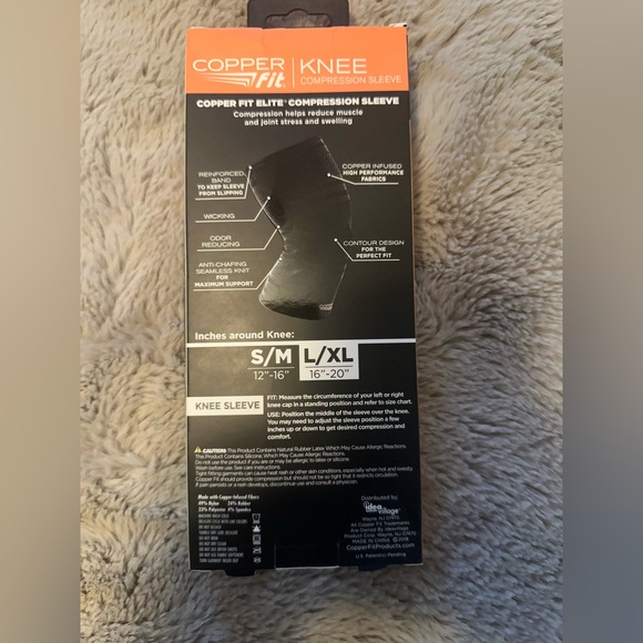 NWT - COPPER FIT ELITE KNEE COMPRESSION SLEEVE - Picture 3 of 6